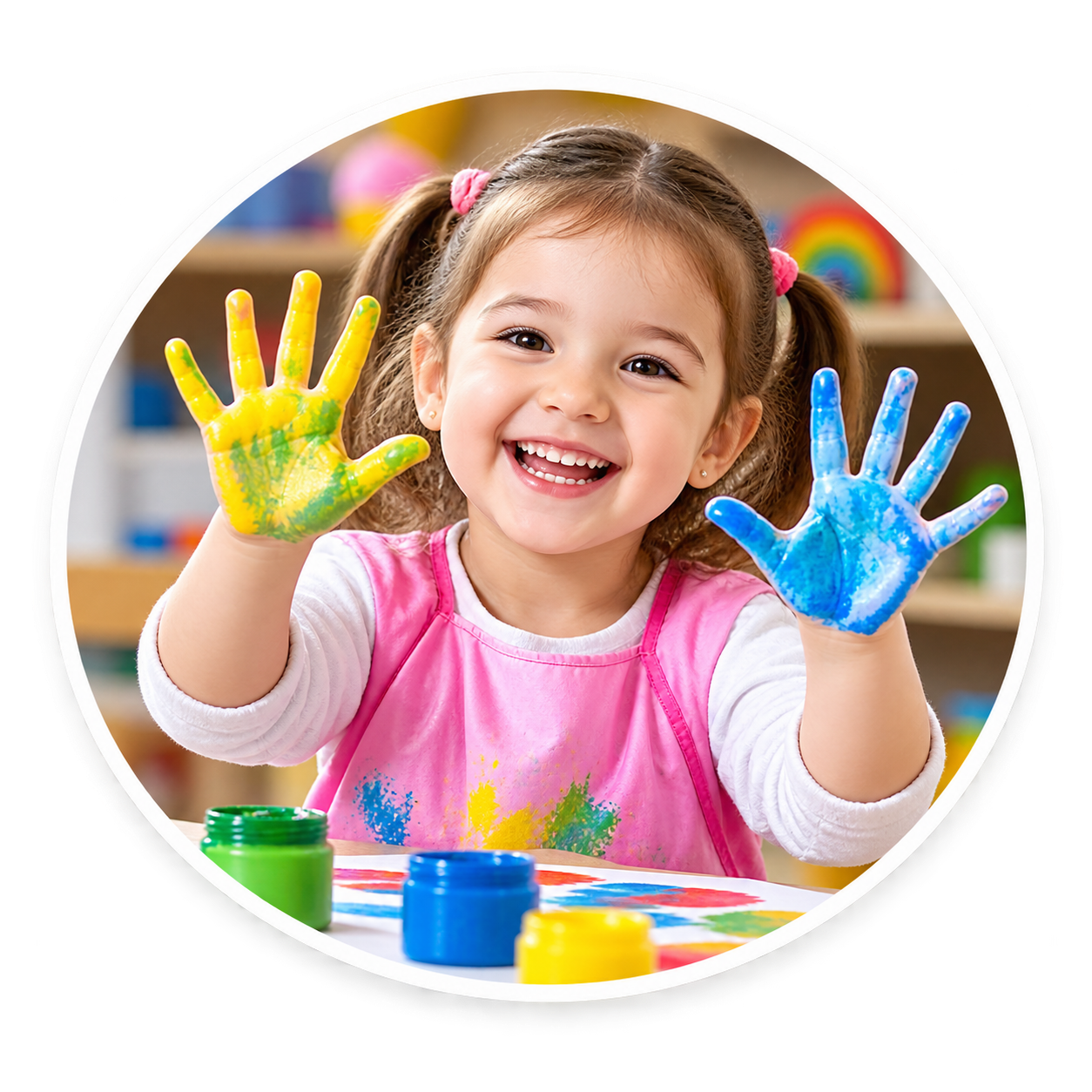 Niña realizando una actividad creativa